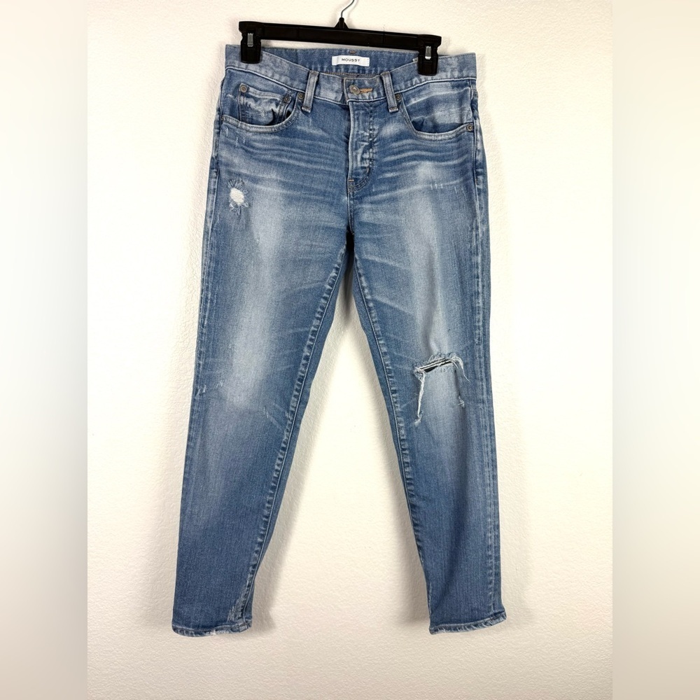 Moussy Light Blue Distressed skinny jeans size 28